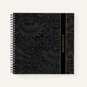 Carnet Personalized Black Floral Pattern (Devant)