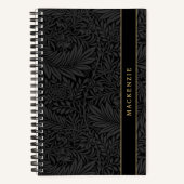Carnet Personalized Black Floral Pattern (Recto)