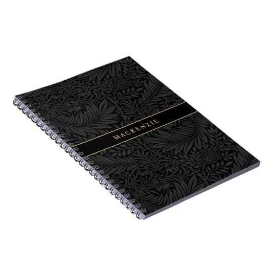 Carnet Personalized Black Floral Pattern (Côté Droit)