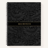 Carnet Personalized Black Floral Pattern (Devant)
