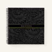 Carnet Personalized Black Floral Pattern (Devant)