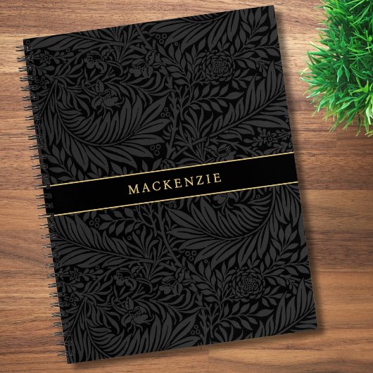Carnet Personalized Black Floral Pattern