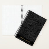 Carnet Personalized Black Floral Pattern (À l'intérieur)