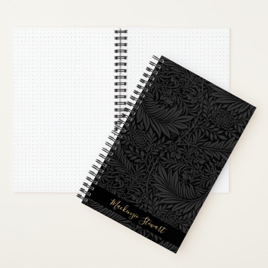 Carnet Personalized Black Floral Pattern (À l'intérieur)
