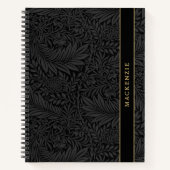 Carnet Personalized Black Floral Pattern (Devant)