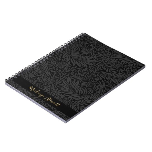 Carnet Personalized Black Floral Pattern (Côté gauche)