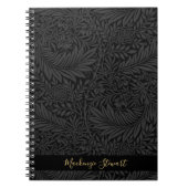 Carnet Personalized Black Floral Pattern (Devant)