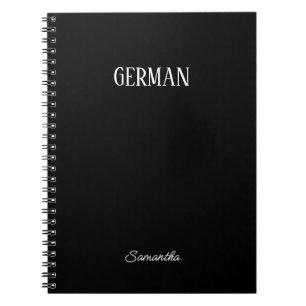 Carnet Personalized Black German Subject Notebook