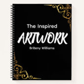 Carnet Personalized Black golden Artist Sketchbook (Devant)