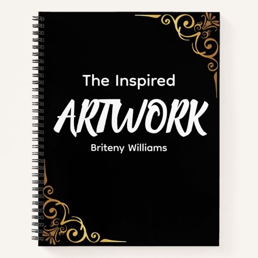 Carnet Personalized Black golden Artist Sketchbook (Devant)