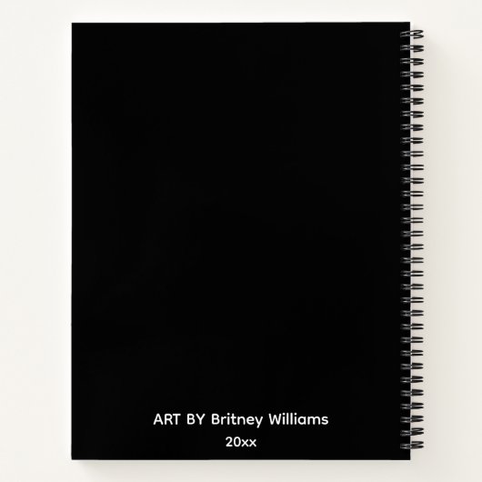 Carnet Personalized Black golden Artist Sketchbook (Dos)