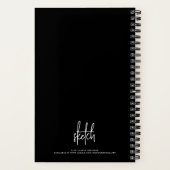 Carnet Personalized Black White Script Name Sketchbook (Verso)