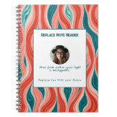 Carnet Personalized Blue and Red Wave Patterned  (Devant)