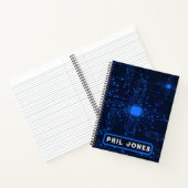 Carnet Personalized Blue Circuit Board Tech Geek (Intérieur)