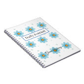 Carnet Personalized Blue Daisy Notebook Custom Name (Côté Droit)