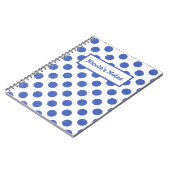 Carnet Personalized Blue Polka Dots (Côté gauche)