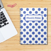 Carnet Personalized Blue Polka Dots