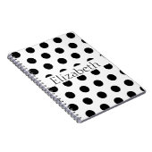 Carnet Personalized Blue & White Polka Dots Pattern (Côté Droit)