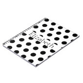 Carnet Personalized Blue & White Polka Dots Pattern (Côté gauche)