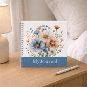 Carnet Personalized Blue Wildflower Watercolor