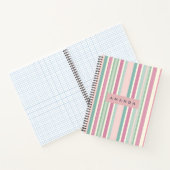 Carnet Personalized Blush Mint Pastel Stripes (Intérieur)