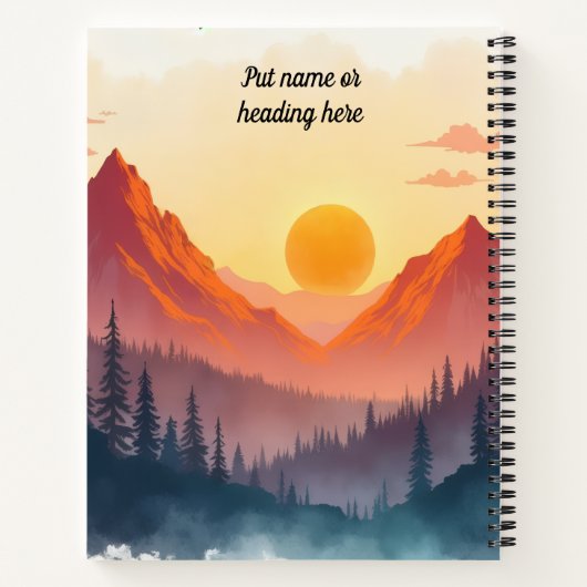 Carnet Personalized Boho Mountain Sunset 2 (Dos)