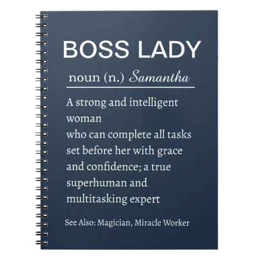 Carnet Personalized Boss Lady Definition Notebook Funny (Devant)