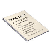 Carnet Personalized Boss Lady Definition Notebook Funny (Côté Droit)