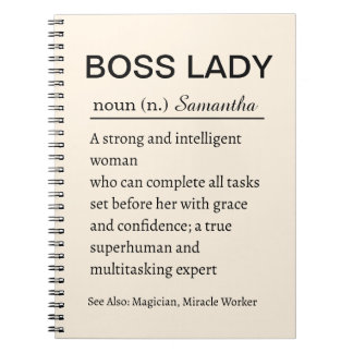 Carnet Personalized Boss Lady Definition Notebook Funny