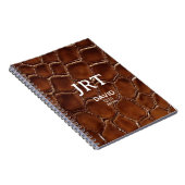 Carnet Personalized Brown Crocodile Leather Monogram (Côté Droit)