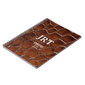 Carnet Personalized Brown Crocodile Leather Monogram (Côté gauche)