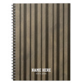 Carnet Personalized Brown Stripes Spiral Notebook (Devant)