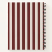 Carnet Personalized Burgundy & Ivory Stripe (Dos)