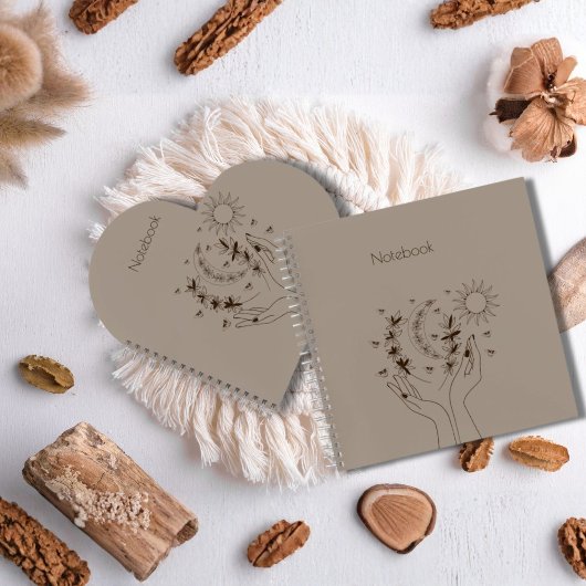 Carnet Personalized Celestial Floral Spiral Notebook