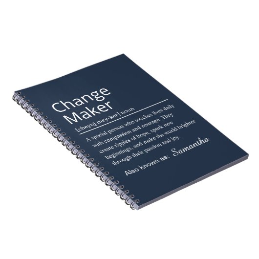 Carnet Personalized Change Maker Definition (Côté Droit)