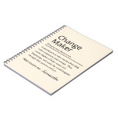 Carnet Personalized Change Maker Definition (Côté gauche)