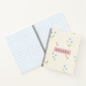 Carnet Personalized Charming Blue Wildflower Print (Intérieur)
