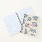 Carnet Personalized Charming Elegant Blue Sloth Pattern (Intérieur)