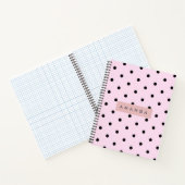 Carnet Personalized Chic Pink and Black Polka Dot (Intérieur)