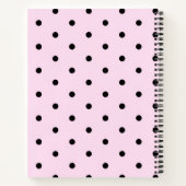 Carnet Personalized Chic Pink and Black Polka Dot (Dos)