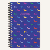 Carnet Personalized Colorful Dachshund Pattern Small (Recto)