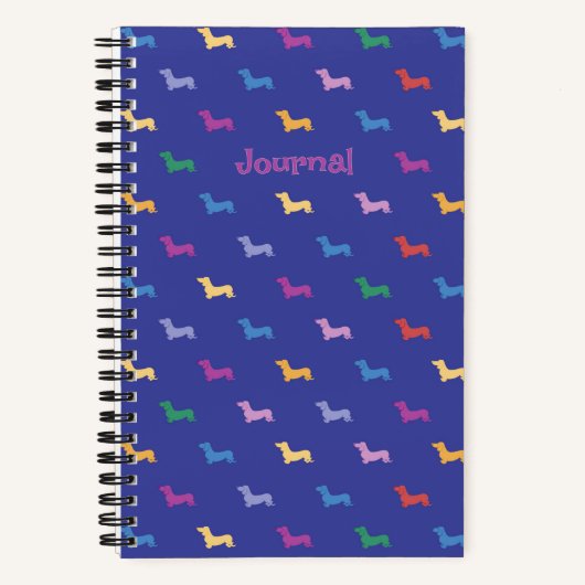 Carnet Personalized Colorful Dachshund Pattern Small (Recto)