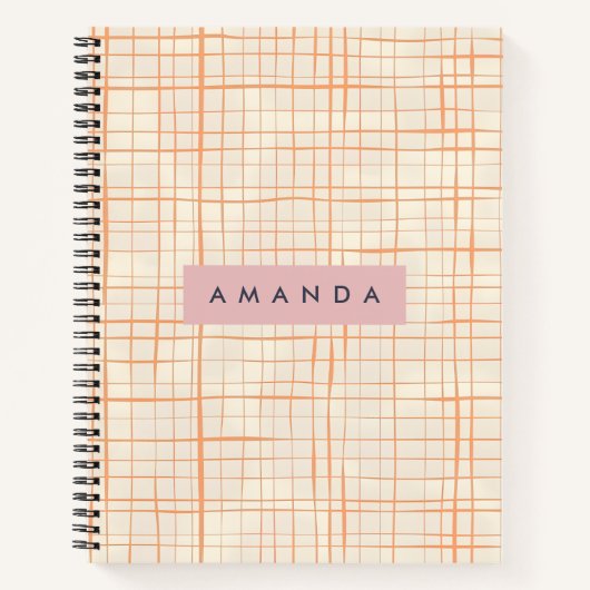 Carnet Personalized Contemporary Peach Line Art (Devant)