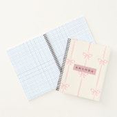 Carnet Personalized Coquette Blush Pink Bow Ribbon (Intérieur)
