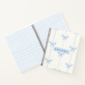 Carnet Personalized Coquette Pastel Soft Blue Ribbon Bow  (Intérieur)