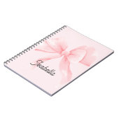 Carnet Personalized Coquette Pink Bow Girl (Côté gauche)