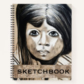 Carnet Personalized Cubism Charcoal Portrait Sketchbook (Devant)