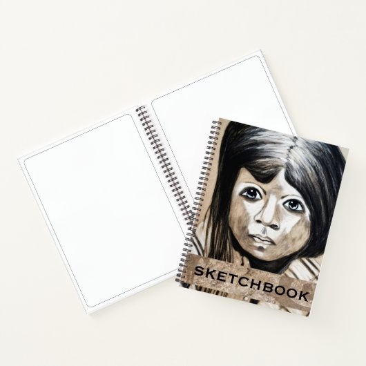 Carnet Personalized Cubism Charcoal Portrait Sketchbook (Intérieur)