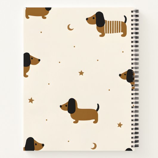 Carnet Personalized Cute Brown Dachshund Puppy (Dos)