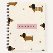 Carnet Personalized Cute Brown Dachshund Puppy (Devant)